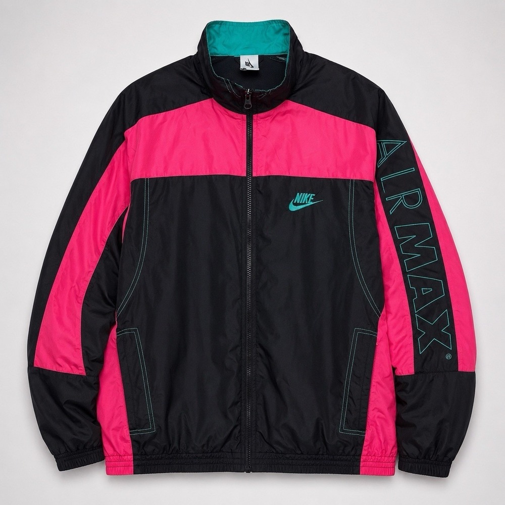 NIKE x Atmos NRG‎ Patchwork Track Jacket Sz XL Black Hyper Pink Jade CD6132-011